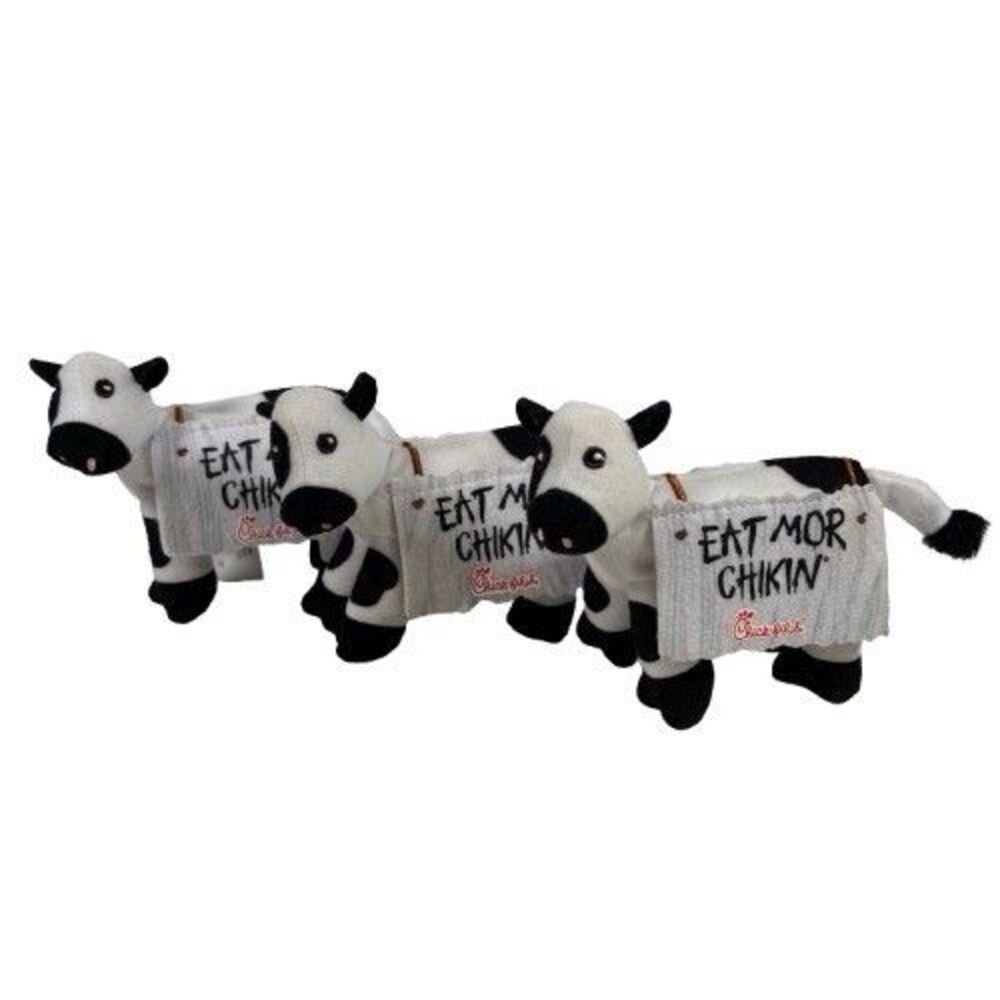 Lot Of 3 Standing Chick-fil-A Plush Cow EAT MOR CHIKIN Cows Stuffed Animal Toy